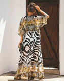 FULLFITALL - Mid-length chiffon leopard print blouse