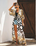 FULLFITALL - Mid-length chiffon leopard print blouse