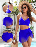 Women's High Waisted Bikini Set 2026 Gold Metal Two Piece Swimsuits with Tummy Control & Tie Knot