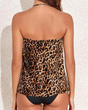 Convertible Halter Bandeau Tankini Flattering Two-Piece Swimsuit with Tummy Control