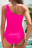Elegant One-Shoulder Tankini Set Tummy Control Two-Piece Swimwear for Women