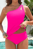 Elegant One-Shoulder Tankini Set Tummy Control Two-Piece Swimwear for Women