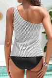 Elegant One-Shoulder Tankini Set Tummy Control Two-Piece Swimwear for Women