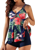 Women’s Tummy Control Tankini Set with O Ring Detail
