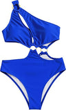 Women’s One Shoulder Cutout One Piece Swimsuit