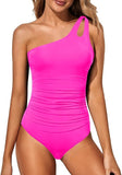 Women’s One Shoulder One Piece Swimsuit with Tummy Control