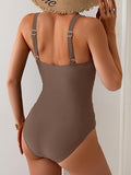 Women’s Mesh One-Piece Swimsuit with Tummy Control