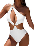 Women’s One Shoulder Cutout One Piece Swimsuit