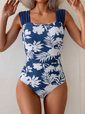 Women’s Retro Square-Neck One-Piece Swimsuit with Tummy Control