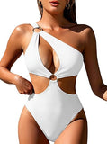 Women’s One Shoulder Cutout One Piece Swimsuit