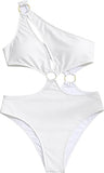 Women’s One Shoulder Cutout One Piece Swimsuit