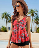 Women’s Tummy Control Tankini Set with O Ring Detail