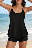 Women’s Floral Scoop-Neck Tankini Set with Tummy Control & Boyshorts