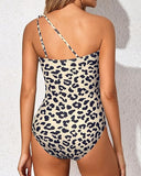 Women’s One Shoulder One Piece Swimsuit with Tummy Control