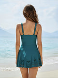 Women’s Cutout One Piece Swim Dress with V Neck