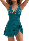 Women’s Cutout One Piece Swim Dress with V Neck