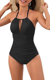 Women’s Halter One-Piece Swimsuit with Tummy Control