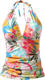 Women’s Halter Tankini Top with V Neck and Tummy Control