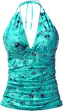 Women’s Halter Tankini Top with V Neck and Tummy Control