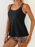 Women’s Floral Scoop-Neck Tankini Set with Tummy Control & Boyshorts