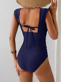 Women’s Retro Square-Neck One-Piece Swimsuit with Tummy Control