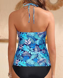 Women’s Halter Tankini Top with V Neck and Tummy Control