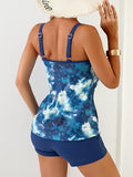 Women’s Floral Scoop-Neck Tankini Set with Tummy Control & Boyshorts
