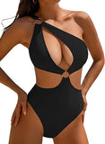 Women’s One Shoulder Cutout One Piece Swimsuit