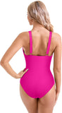 Push Up One Piece Swimsuit with Mesh Panel  Sexy High Waisted Bathing Suit