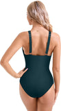 Push Up One Piece Swimsuit with Mesh Panel  Sexy High Waisted Bathing Suit