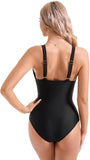 Push Up One Piece Swimsuit with Mesh Panel  Sexy High Waisted Bathing Suit