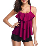 Women’s Halter Neck Two Piece Swimsuit with Ruffle Detail