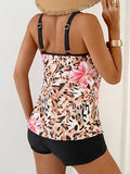 Women’s Floral Scoop-Neck Tankini Set with Tummy Control & Boyshorts