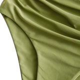 Women’s High Waisted Tankini Set with Scoop Neck and Knot Detail