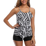 Women’s Halter Neck Two Piece Swimsuit with Ruffle Detail