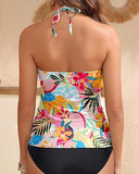 Women’s Halter Tankini Top with V Neck and Tummy Control