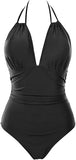 Women’s Halter One-Piece Swimsuit with Tummy Control