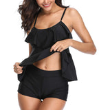 Women’s Halter Neck Two Piece Swimsuit with Ruffle Detail