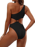 Women’s One Shoulder Cutout One Piece Swimsuit