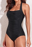 Slimming One Piece Swimsuit Women's Vintage Retro Halter Bathing Suit with Tummy Control & Ruched Push Up