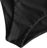 Women’s High Waisted Tankini Set with Scoop Neck and Knot Detail