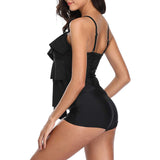 Women’s Halter Neck Two Piece Swimsuit with Ruffle Detail