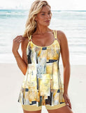Women’s Printed Tankini Swim Top with Flowy Hem
