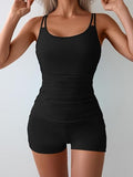 Women’s Modest Tankini Set with Tummy Control & High-Waisted Shorts