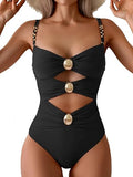 Women’s Cutout One-Piece Swimsuit with Tummy Control