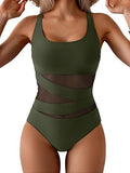 Women’s Mesh One-Piece Swimsuit with Tummy Control