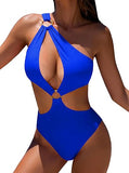 Women’s One Shoulder Cutout One Piece Swimsuit