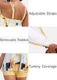 Women’s Printed Tankini Swim Top with Flowy Hem