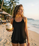 Women’s Plus Size Tankini Set with Tummy Control and High Waisted Boyshorts