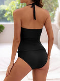Women’s Halter V-Neck Tankini Set with Tummy Control & Swim Shorts